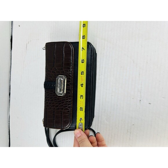 Vtg Brighton Brown/Black Leather Crossbody Bag Purse Shoulder - EUC - Picture 9 of 12